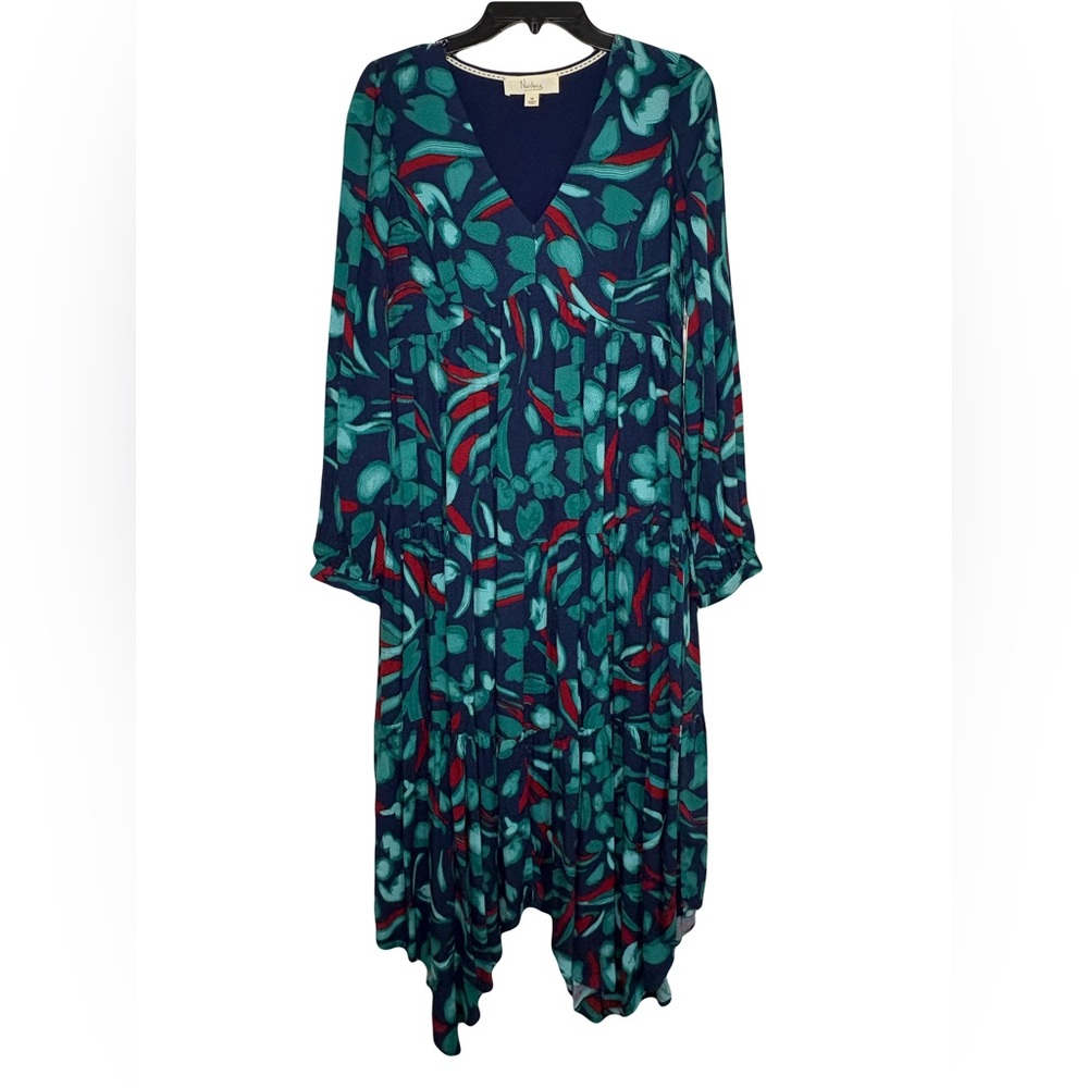 NWT - Long Sleeve Botanical Print Tiered Maxi Dress